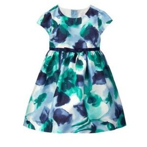 Gymboree holiday blue floral dress, Sz 3